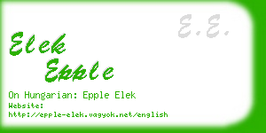 elek epple business card